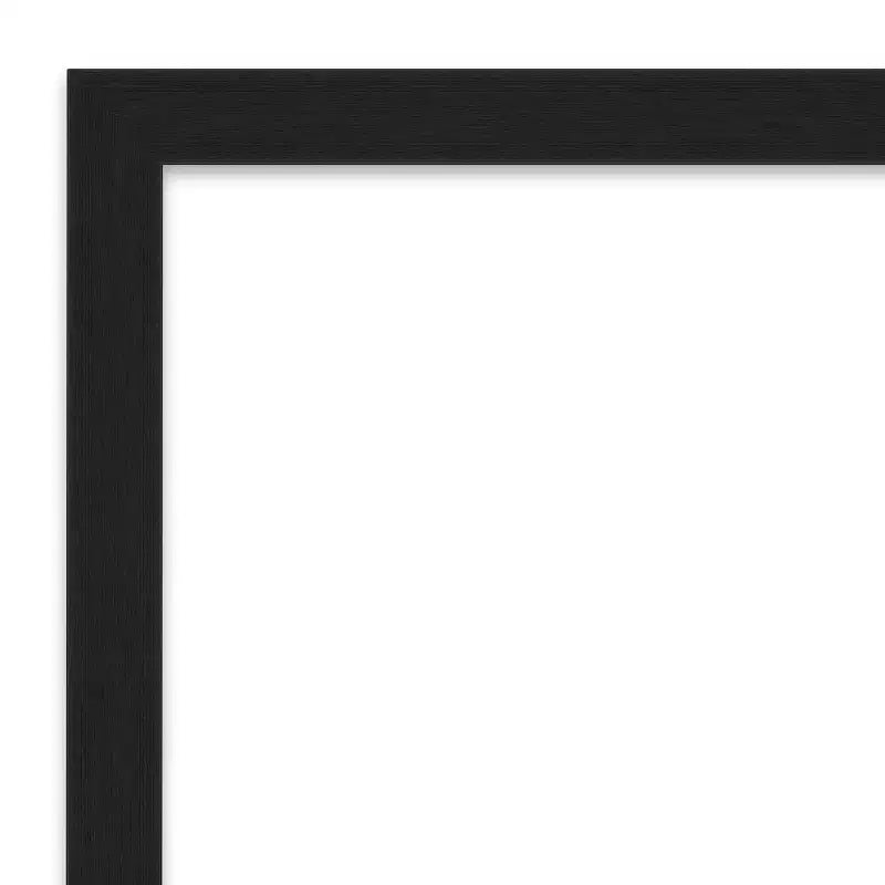 Amanti Art 38"x26" Non-Beveled Grace Narrow Bathroom Wall Mirror Brushed Metallic Black : Rectangle Polystyrene Frame
