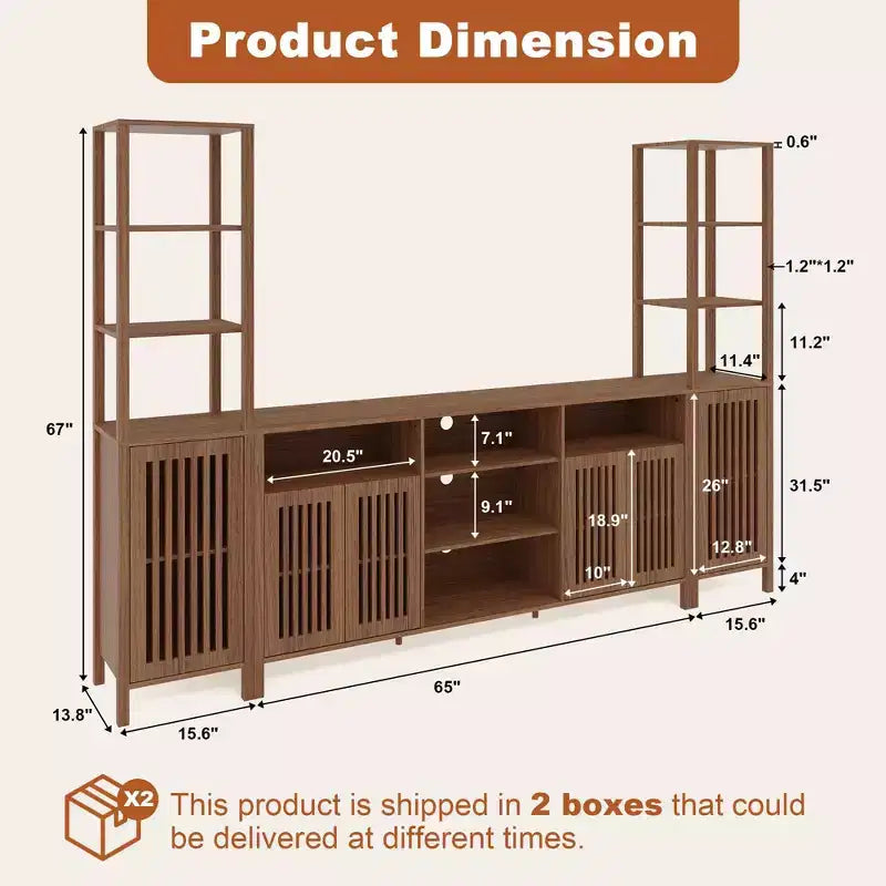 Rustic Farmhouse TV Stand for Up to 70 Inch TVs, Multi-Functional Entertainment Center, Versatile Media Console for Living Room Organization