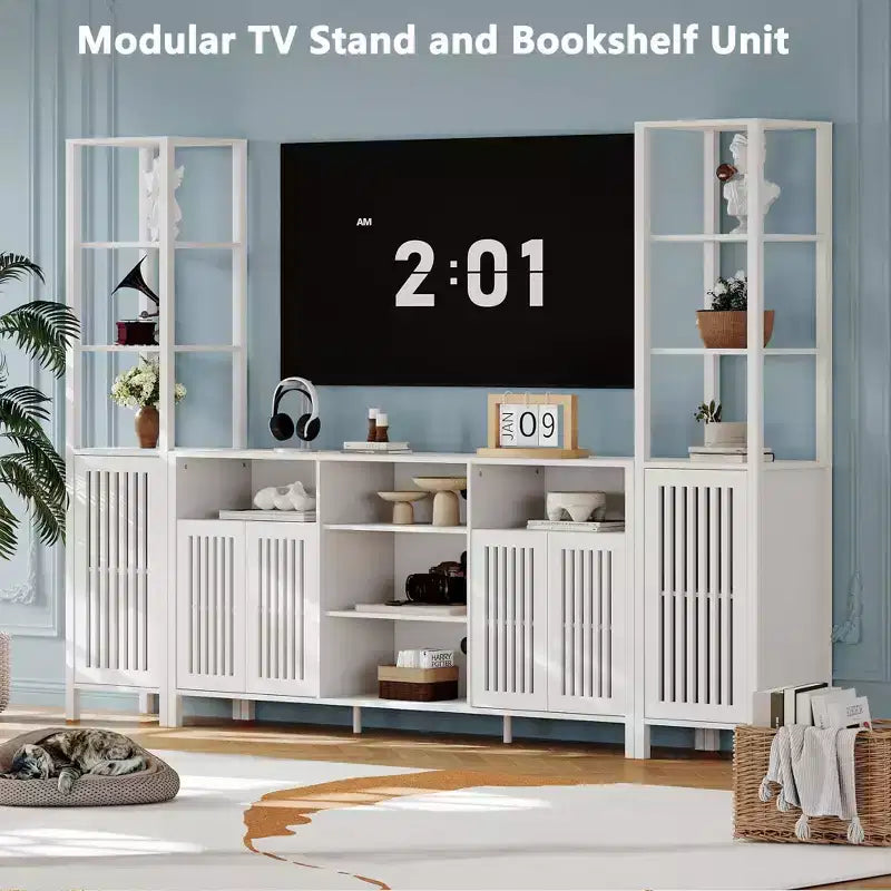 Rustic Farmhouse TV Stand for Up to 70 Inch TVs, Multi-Functional Entertainment Center, Versatile Media Console for Living Room Organization