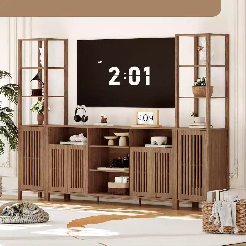 Rustic Farmhouse TV Stand for Up to 70 Inch TVs, Multi-Functional Entertainment Center, Versatile Media Console for Living Room Organization