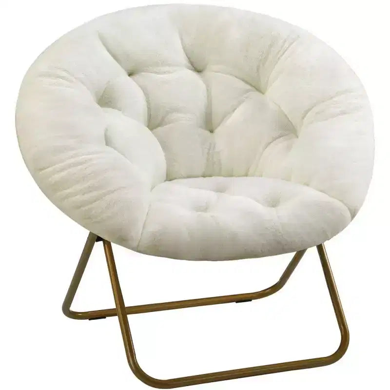 TUYOHW Faux Fur Accent Chair,Folding Lounge Chair with Plush Seat for Bedroom & Living Room,Adult Size, Supports 226 LBS