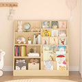 MAYEERTY Kids Bookshelf and Toy Storage Organzier, Multifunctional 4 Tier Wooden Kids Book Shelf with Book Shelf with Bookcase