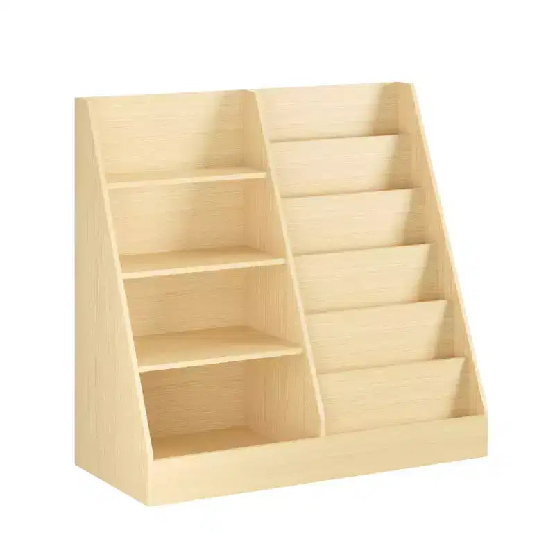 MAYEERTY Kids Bookshelf and Toy Storage Organzier, Multifunctional 4 Tier Wooden Kids Book Shelf with Book Shelf with Bookcase