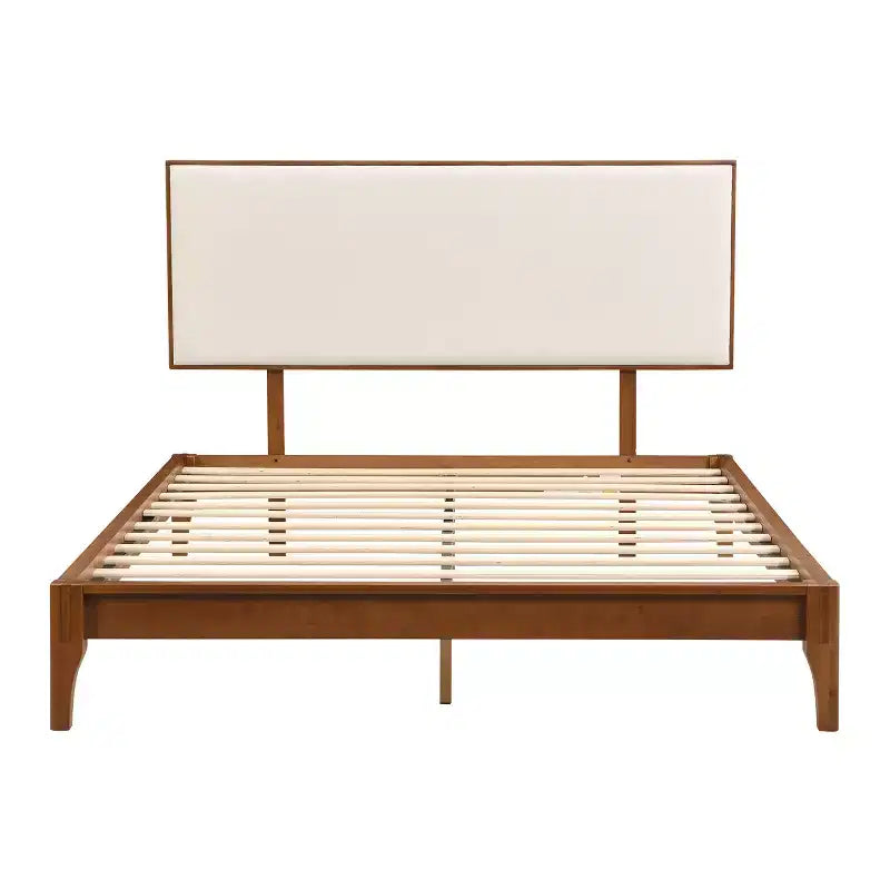 GDFStudio Jones Solid Bamboo Wood Platform Bed with Adjustable Bamboo Frame Headboard