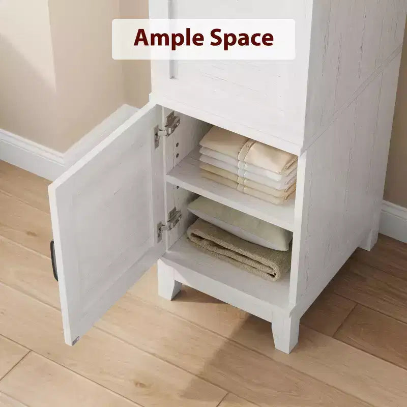 COZONY Tall Wardrobe Cabinet with 2 Doors, Adjustable Shelf & Hanging Rod, Narrow Storage Armoire for Bedroom Organization