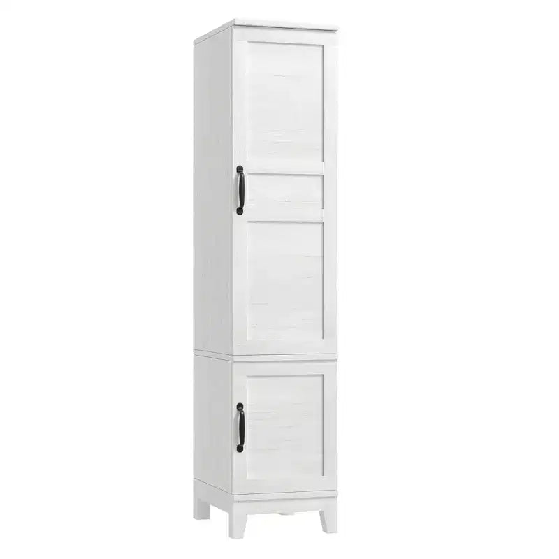 COZONY Tall Wardrobe Cabinet with 2 Doors, Adjustable Shelf & Hanging Rod, Narrow Storage Armoire for Bedroom Organization