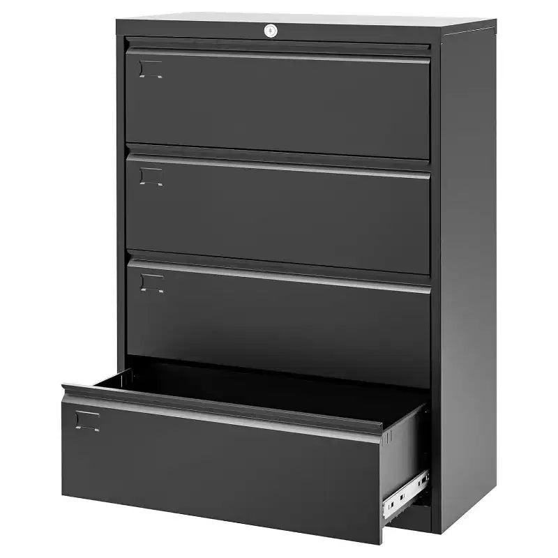 Garvee Filing Cabinets with 4 Drawers and Lock for Organization Hanging Letter/Legal/A4/F4 Size, Black