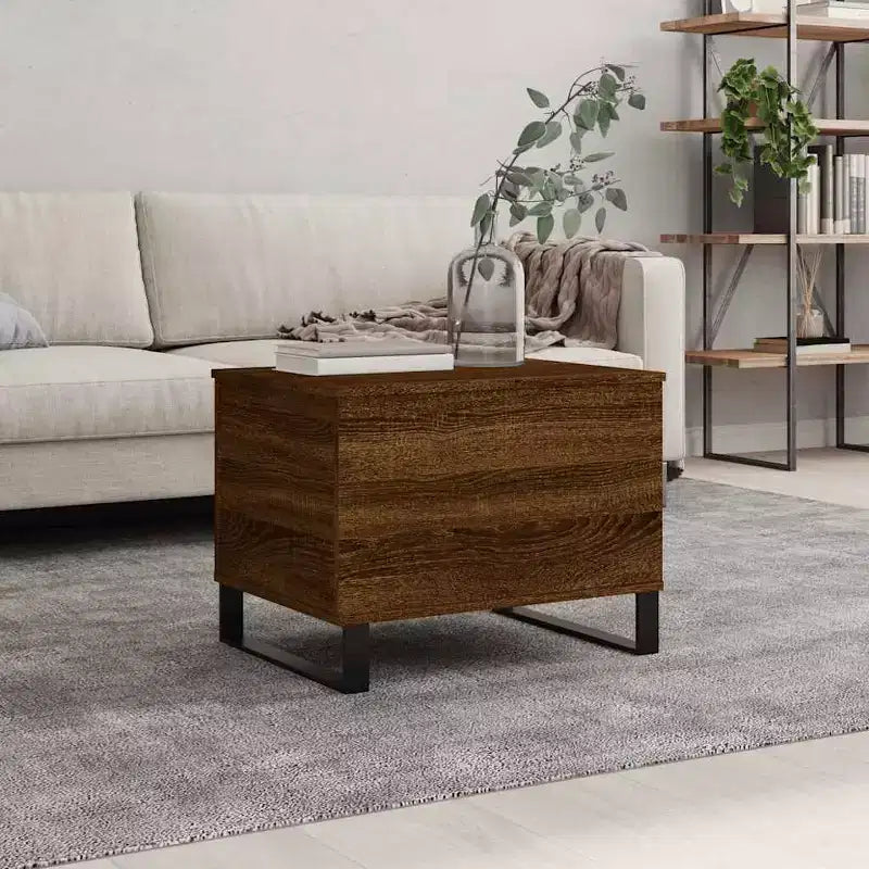 vidaXL Coffee Table Black Engineered wood, metal Medium