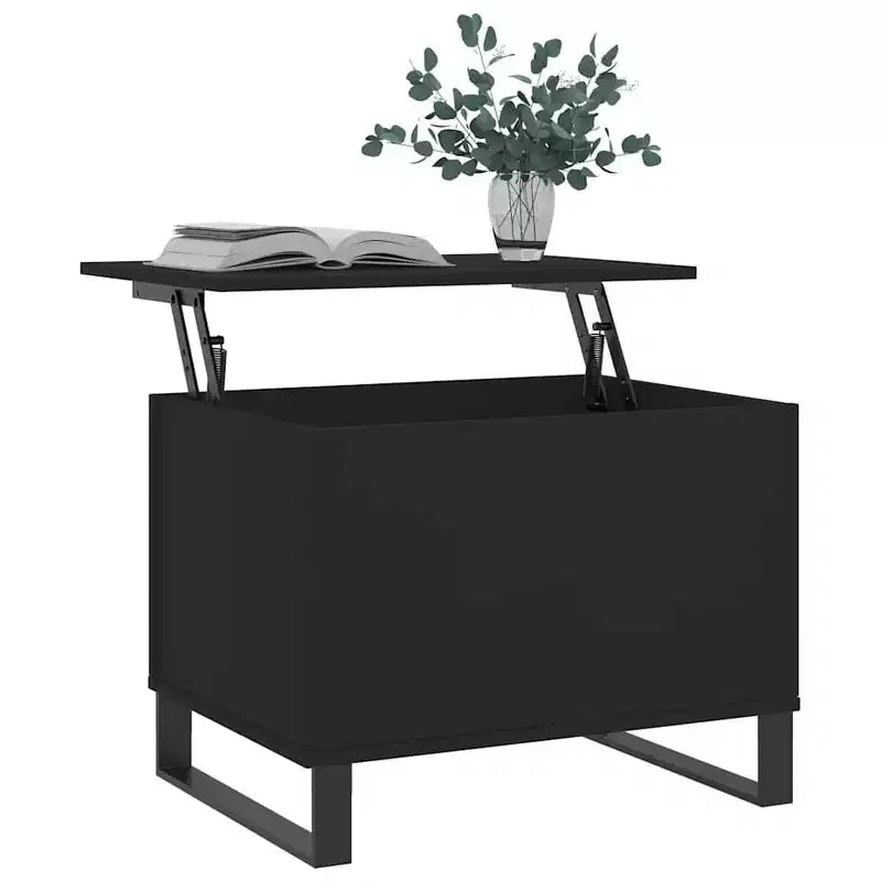 vidaXL Coffee Table Black Engineered wood, metal Medium