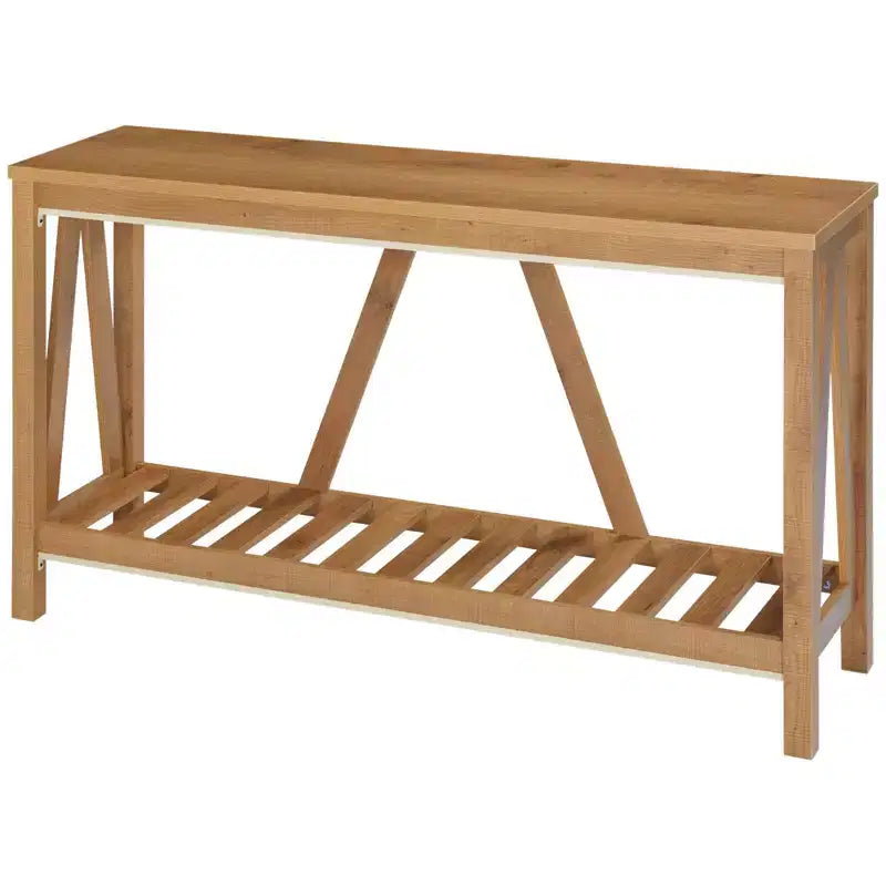 Homy Casa Console Table with Open Shelf for Entryway, Living Room or Hallway, Brown