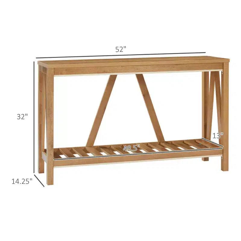 Homy Casa Console Table with Open Shelf for Entryway, Living Room or Hallway, Brown