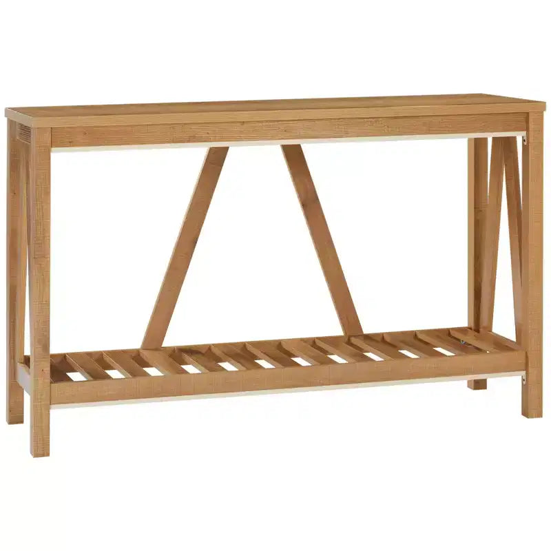 Homy Casa Console Table with Open Shelf for Entryway, Living Room or Hallway, Brown