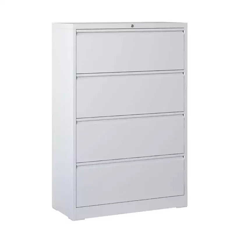File Cabinet with 4 Drawers, Lock, 2 Keys, 440 Pounds Storage Space Lockable Metal File Cabinet , Files Legal, Letter, A4, F4 Size