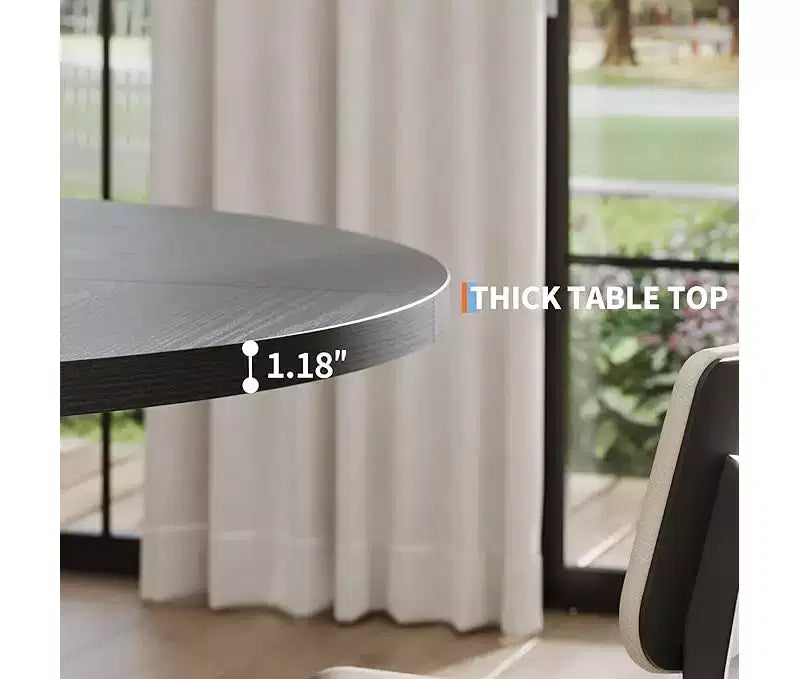 Dining Table for 4-6 People, Kitchen Table, Round Dining Room Table for Kitchen, 47 Inch Round Table for Dining Room