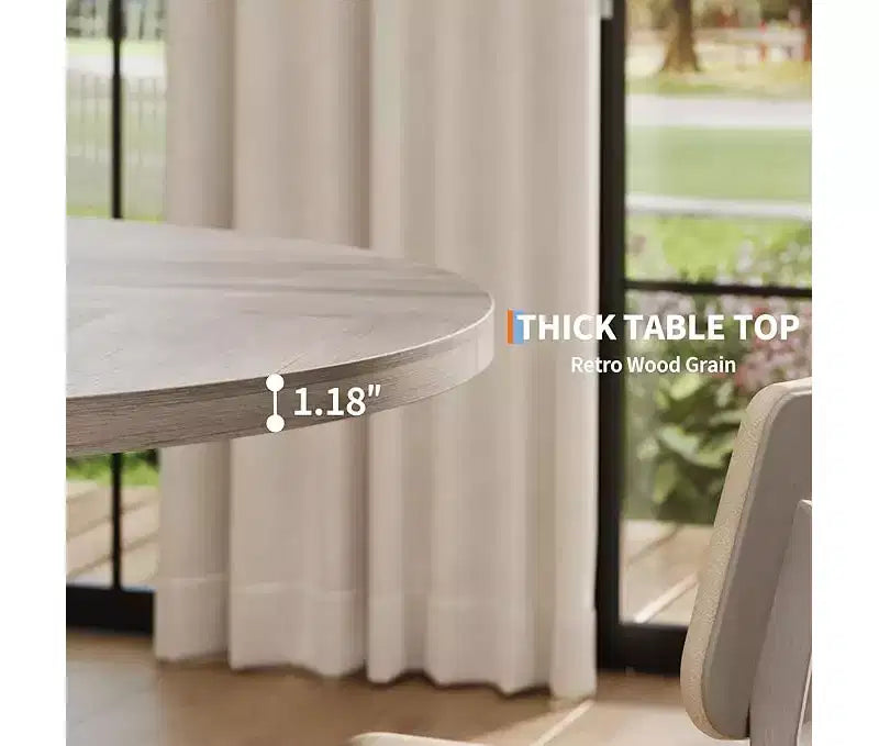Dining Table for 4-6 People, Kitchen Table, Round Dining Room Table for Kitchen, 47 Inch Round Table for Dining Room