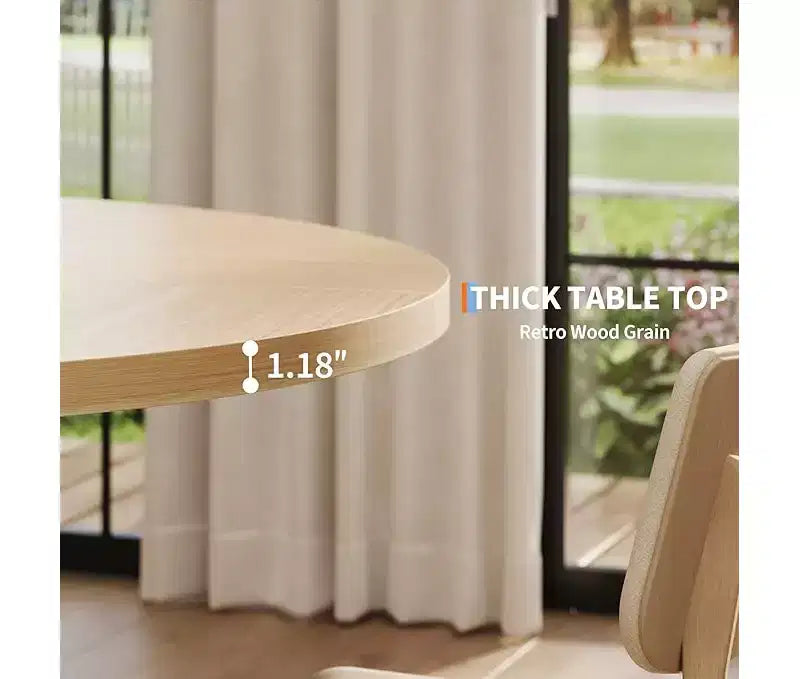 Dining Table for 4-6 People, Kitchen Table, Round Dining Room Table for Kitchen, 47 Inch Round Table for Dining Room