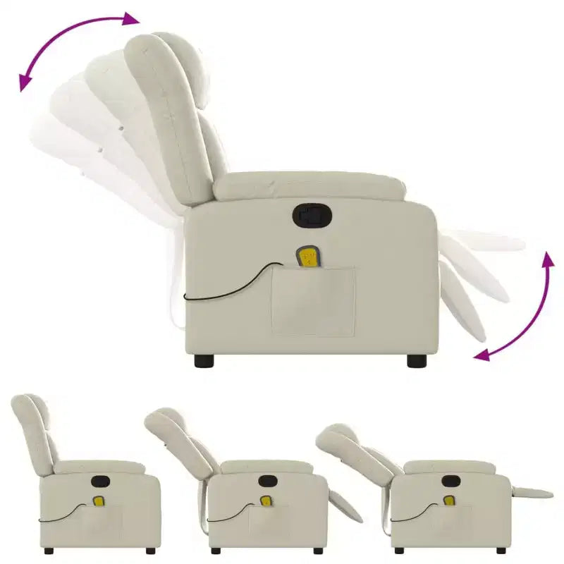 vidaXL Massage Recliner Chair Wingback Furniture Theater Cinema Faux Leather