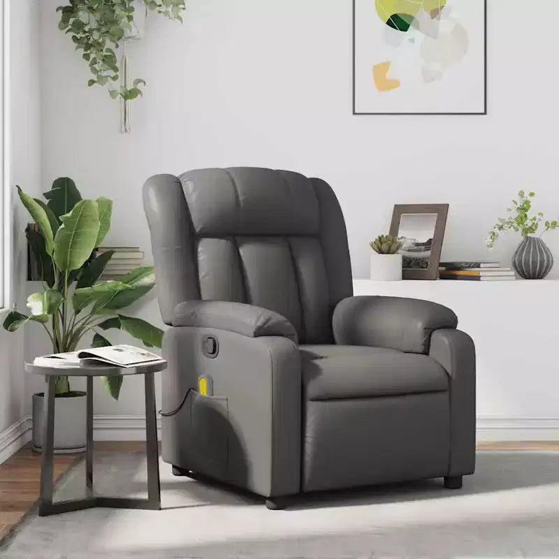 vidaXL Massage Recliner Chair Wingback Furniture Theater Cinema Faux Leather