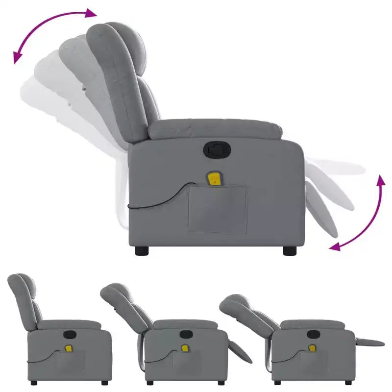 vidaXL Massage Recliner Chair Wingback Furniture Theater Cinema Faux Leather