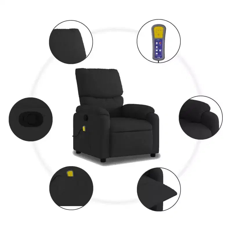 vidaXL Massage Recliner Chair Wingback Furniture Theater Cinema Faux Leather