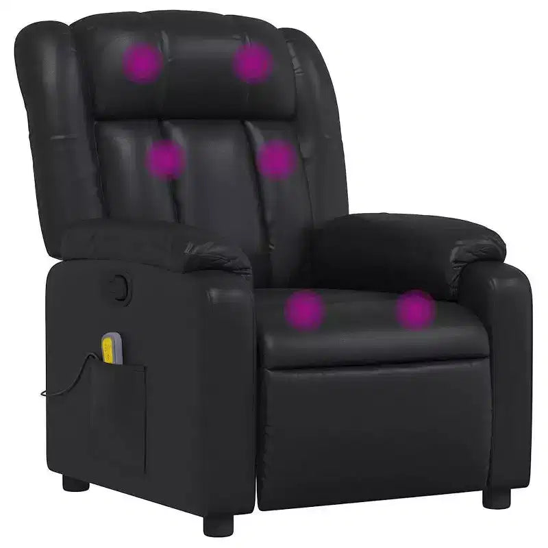 vidaXL Massage Recliner Chair Wingback Furniture Theater Cinema Faux Leather