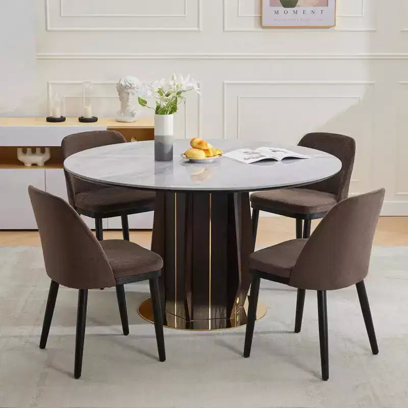 Dining Chair Set of 2, Linen Upholstered Dining Chair with Wood Legs, Wing Backrest, Wooden Kitchen Chair, Kitchen Chairs with Thick Cushions for Room