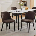Dining Chair Set of 2, Linen Upholstered Dining Chair with Wood Legs, Wing Backrest, Wooden Kitchen Chair, Kitchen Chairs with Thick Cushions for Room