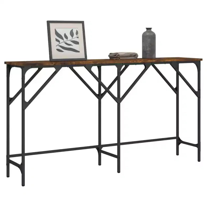 vidaXL Console Table Black Engineered wood 55.1 x 11.4 x 29.5 in