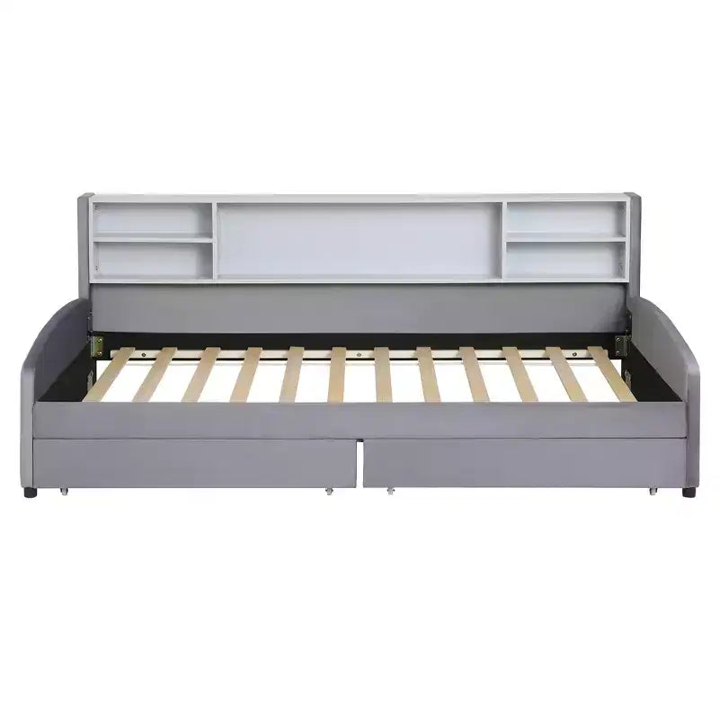 GDF Studio Michaels Upholstered Platform Bed with Storage and Drawers