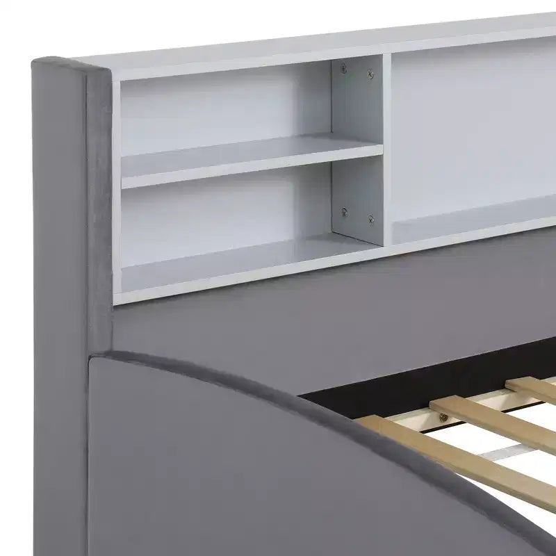 GDF Studio Michaels Upholstered Platform Bed with Storage and Drawers