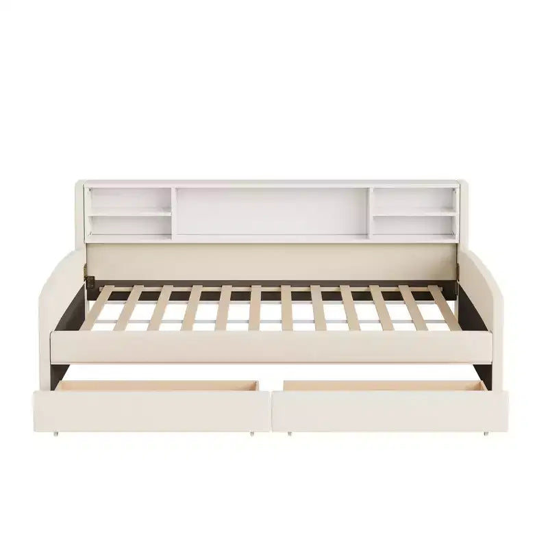 GDF Studio Michaels Upholstered Platform Bed with Storage and Drawers