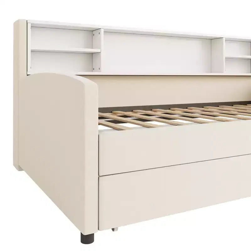 GDF Studio Michaels Upholstered Platform Bed with Storage and Drawers
