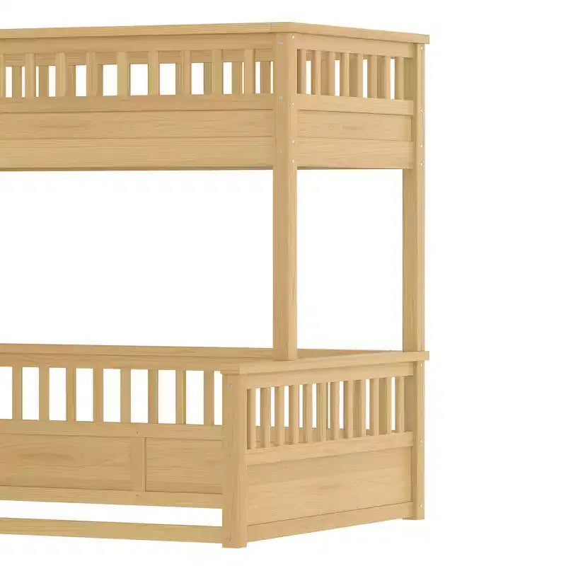 Twin over Full Bunk Bed with Ladder & Guardrails, Detachable Bed Frame, No Box Spring Needed - ModernLuxe
