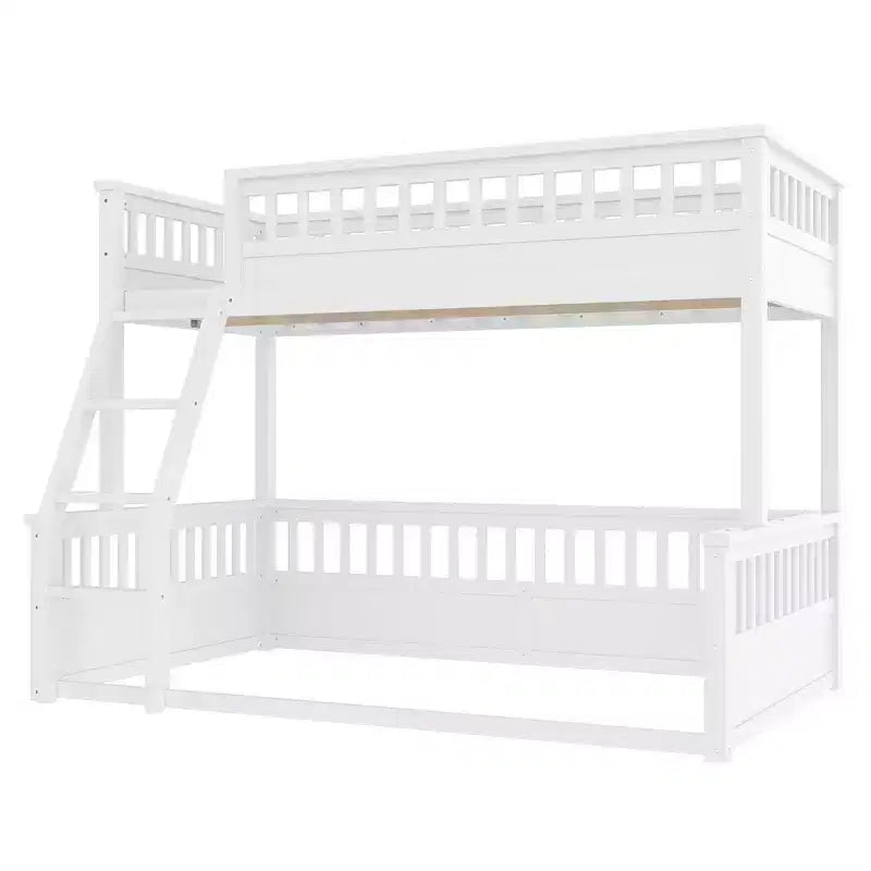 Twin over Full Bunk Bed with Ladder & Guardrails, Detachable Bed Frame, No Box Spring Needed - ModernLuxe