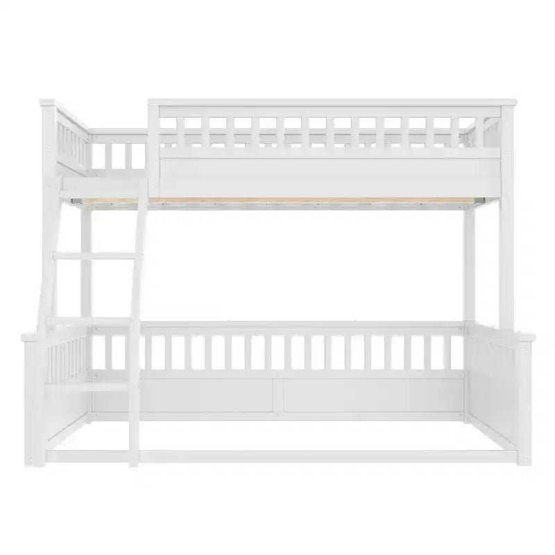 Twin over Full Bunk Bed with Ladder & Guardrails, Detachable Bed Frame, No Box Spring Needed - ModernLuxe