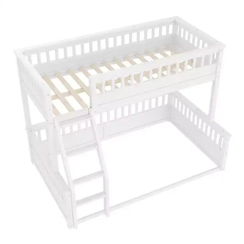 Twin over Full Bunk Bed with Ladder & Guardrails, Detachable Bed Frame, No Box Spring Needed - ModernLuxe