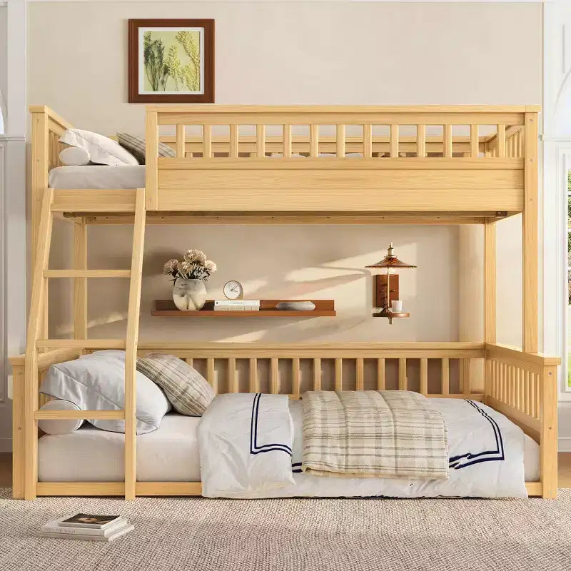 Twin over Full Bunk Bed with Ladder & Guardrails, Detachable Bed Frame, No Box Spring Needed - ModernLuxe