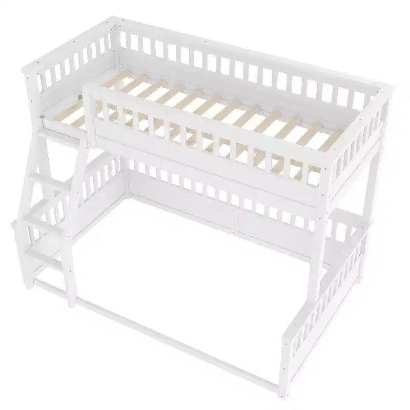 Twin over Full Bunk Bed with Ladder & Guardrails, Detachable Bed Frame, No Box Spring Needed - ModernLuxe