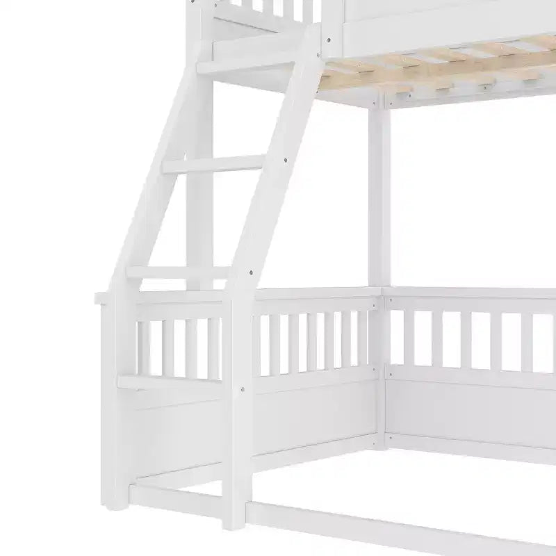 Twin over Full Bunk Bed with Ladder & Guardrails, Detachable Bed Frame, No Box Spring Needed - ModernLuxe