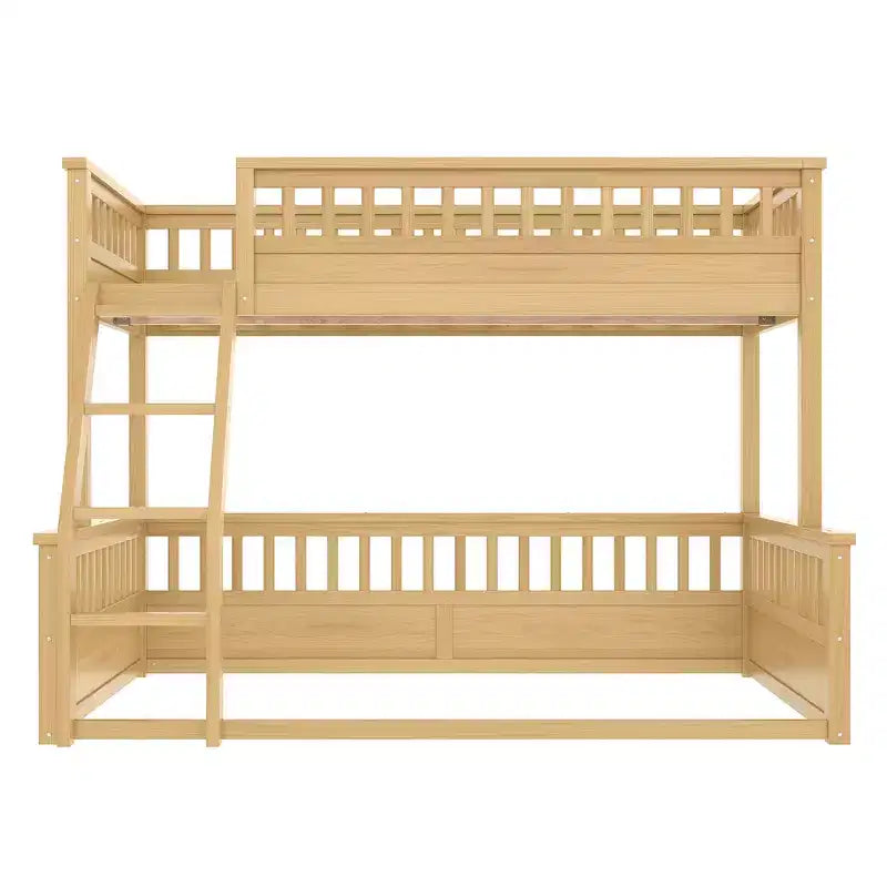 Twin over Full Bunk Bed with Ladder & Guardrails, Detachable Bed Frame, No Box Spring Needed - ModernLuxe