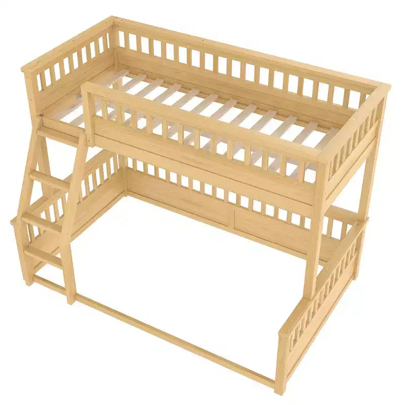 Twin over Full Bunk Bed with Ladder & Guardrails, Detachable Bed Frame, No Box Spring Needed - ModernLuxe