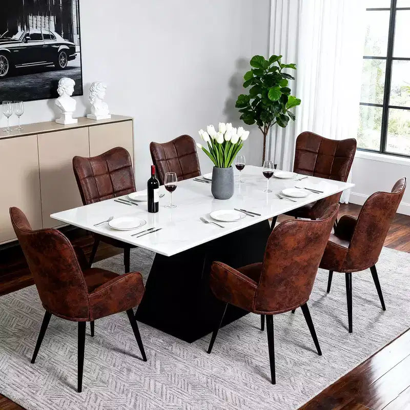 1PC Upholstered Dining Chair, Linen Kitchen Chair with Wood Legs, High Back Accent Chair for Kitchen, Living Room, Restaurant, Cafe, Only Chair