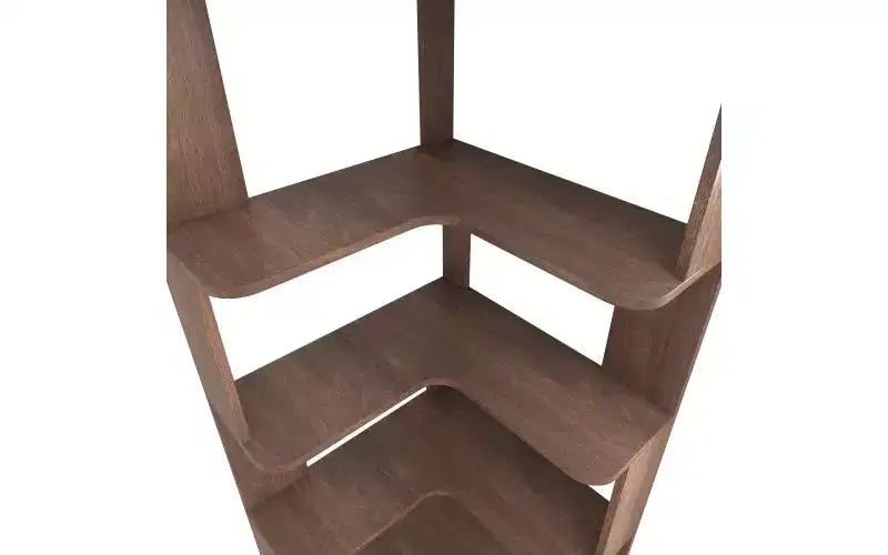 TUYOHW 6-Tier L-Shaped Wood Corner Bookshelves,Freestanding Shelving Units with Anti-tipping Device,Open Bookcases for Living Room,Office