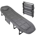 71/75/79 Portable Folding Bed with Cushion and Pillow, Camping Cot for Adults with Supports 500 Lbs, Lightweight Tent Cot for Beach Indoor Outdoor