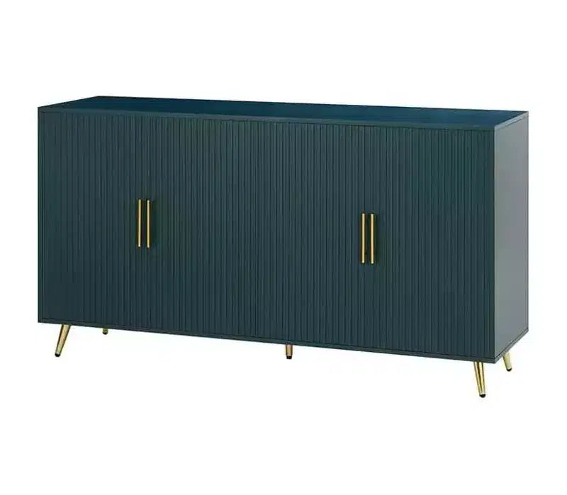 Modern Storage Cabinet, 4-Door Sideboard Buffet, Console Table with Iron Legs & Antique Handles, TV Stand for TVs Up to 65 Inches, for Living Room