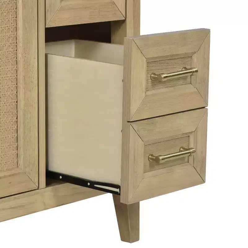 36 Bathroom Vanity Sink Combo, Bathroom Storage Cabinet with Drawers and Adjustable Shelf for Small Space, Light Oak