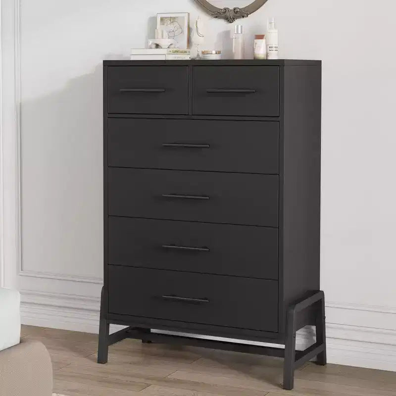 4+2 Dresser for Bedroom, Freestanding 46.6 in Tall Drawer Dresser with Storage, Wooden Closet Storage Chest