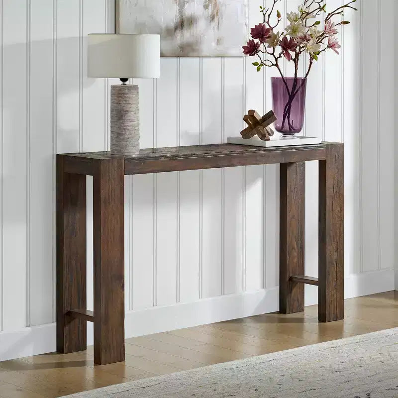 Alaterre Furniture Classic Solid Wood Console Table - 56 Inch Modern Farmhouse Entryway Table
