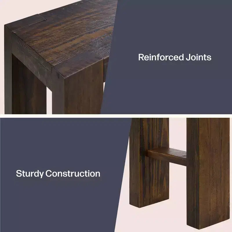 Alaterre Furniture Classic Solid Wood Console Table - 56 Inch Modern Farmhouse Entryway Table