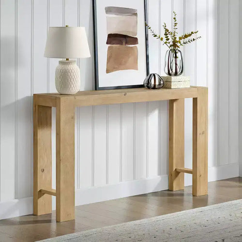 Alaterre Furniture Classic Solid Wood Console Table - 56 Inch Modern Farmhouse Entryway Table